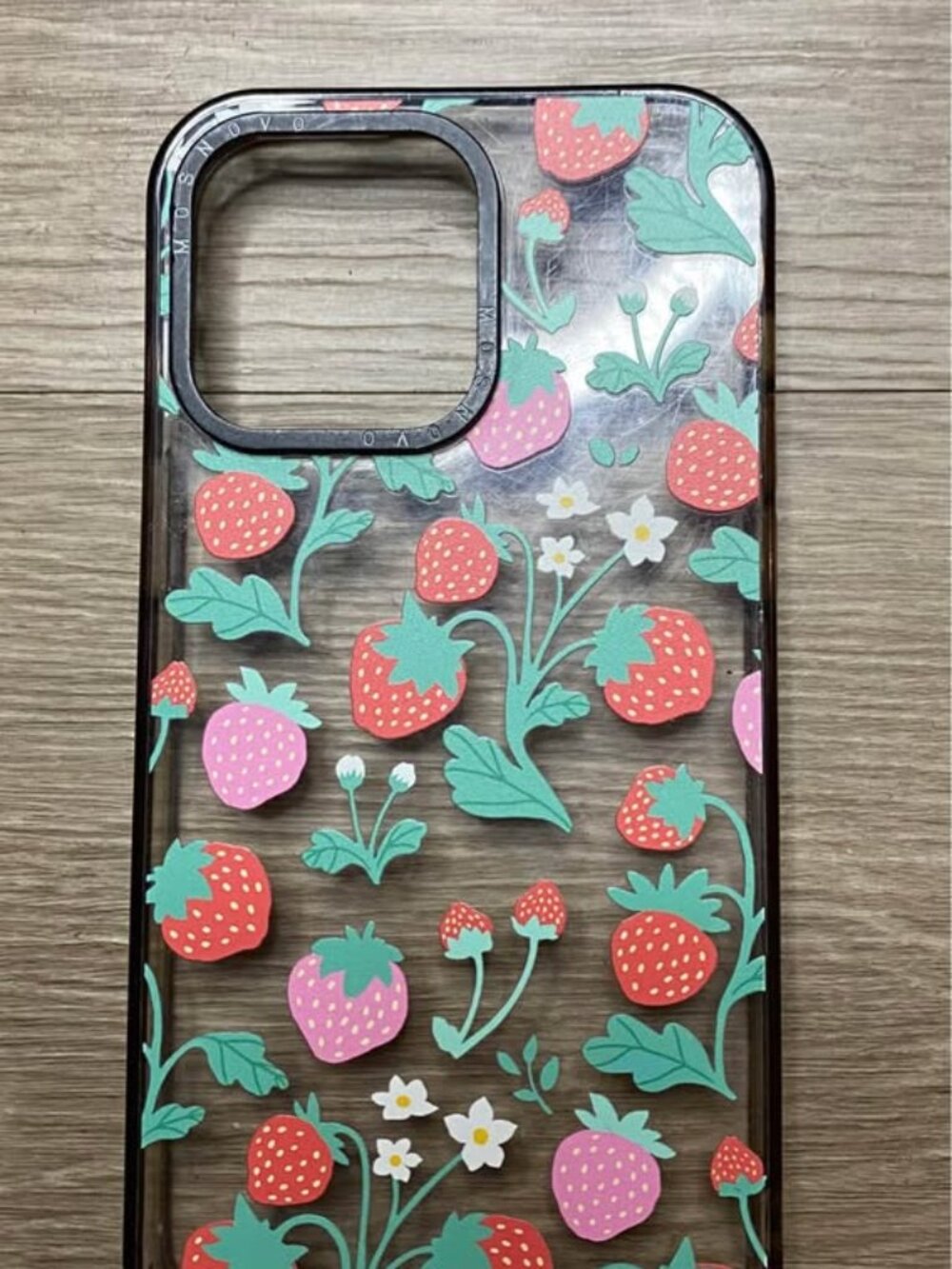 MOSNOVO Strawberry iPhone Case Clear Cute Floral Shockproof Buffertech